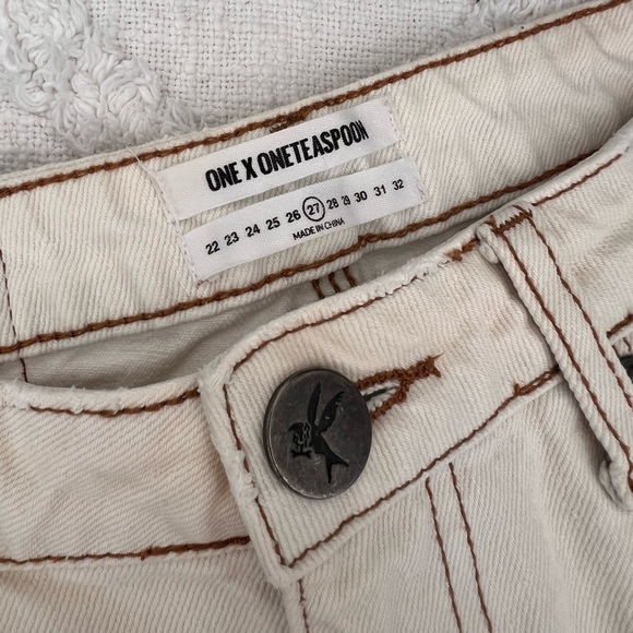 One Teaspoon High Waist Bonita Shorts in Coconut - Picture 4 of 6